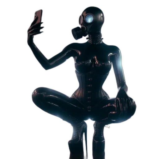 robot, mask, dress, staff transparent PNG cut-out