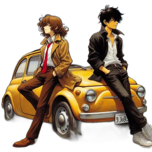 car, jacket, concept art, comic book art transparent PNG cut-out