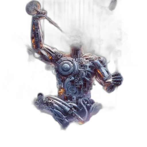 robot, staff, sword, weapon transparent PNG cut-out