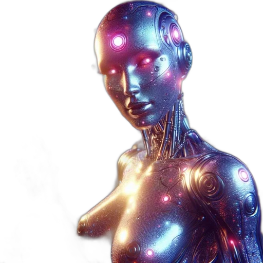 robot, jewelry, dress, face transparent PNG cut-out