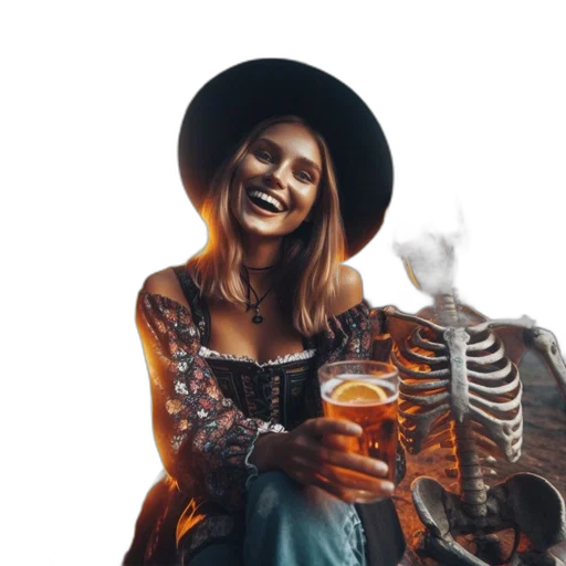 hat, bottle, jacket, face transparent PNG cut-out