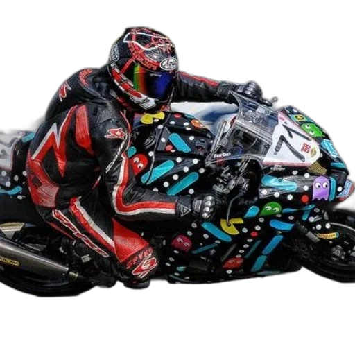 concept art, motorcycle, racer, colorful transparent PNG cut-out