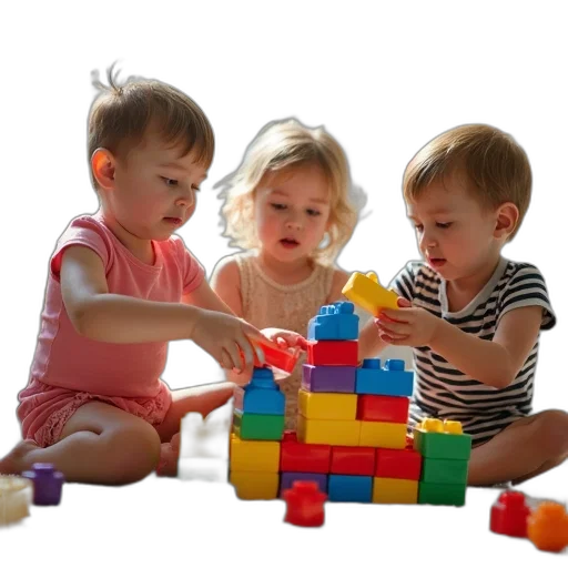 group, children, playing, colorful transparent PNG cut-out
