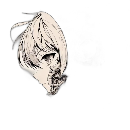 flower, mask, weapon, hair transparent PNG cut-out