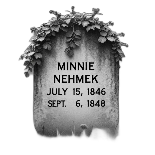 grayscale, image, headstone, name transparent PNG cut-out