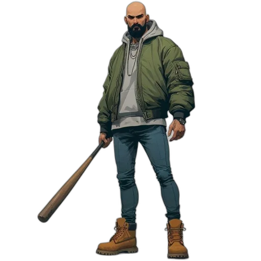 jacket, weapon, staff, sword transparent PNG cut-out