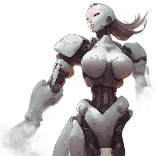 robot, weapon, concept art, cyberpunk transparent PNG cut-out
