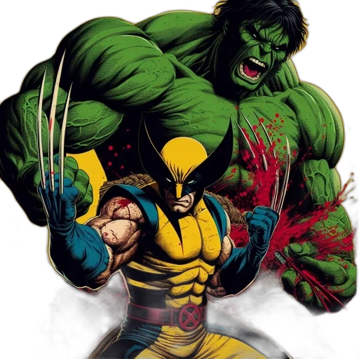 comic book art, concept art, two, iconic transparent PNG cut-out
