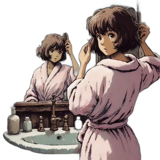 hair, weapon, dress, face transparent PNG cut-out
