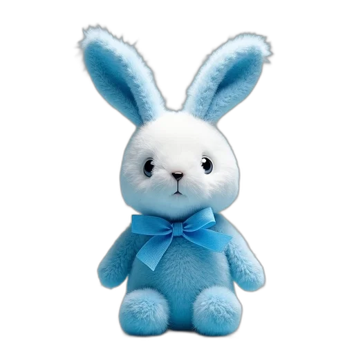 animal, 3d render, blue, bunny transparent PNG cut-out