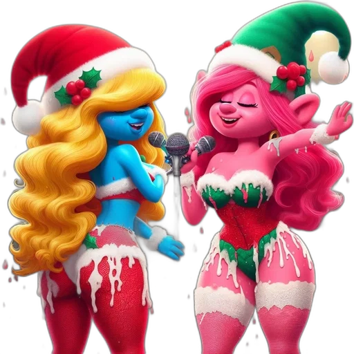 concept art, 3d render, cartoon, two transparent PNG cut-out