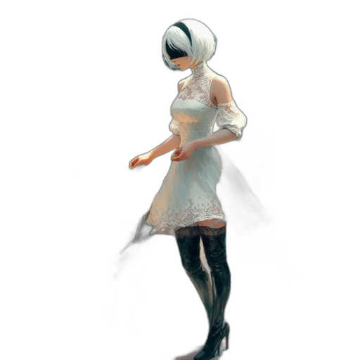 dress, mask, robot, staff transparent PNG cut-out