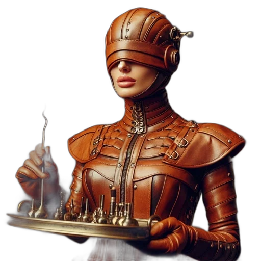 robot, staff, crown, jewelry transparent PNG cut-out