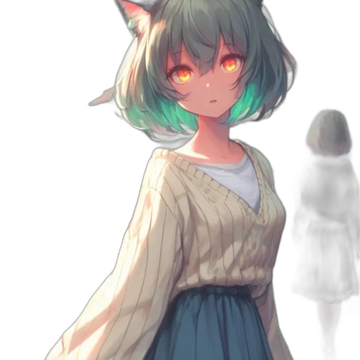 dress, creature, staff, mask transparent PNG cut-out