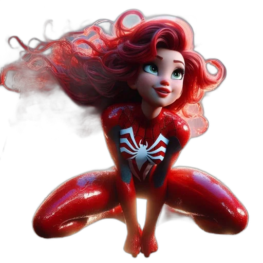 hair, creature, 3d render, comic book art transparent PNG cut-out