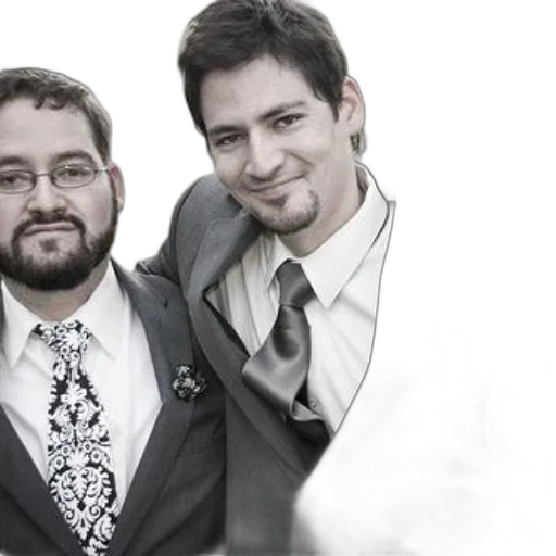 staff, two, men, suits transparent PNG cut-out