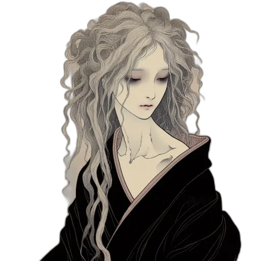 hair, dress, jewelry, fantasy art transparent PNG cut-out
