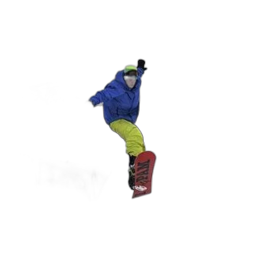 3d render, neon, snowboarder, blue transparent PNG cut-out