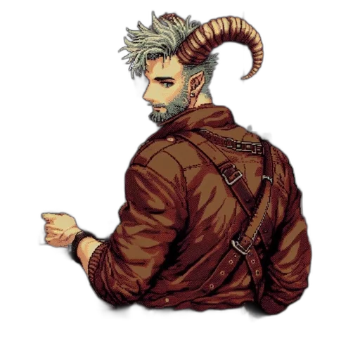 jacket, staff, creature, dragon transparent PNG cut-out