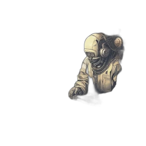 mask, creature, robot, staff transparent PNG cut-out