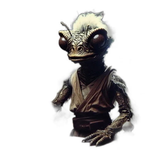creature, dragon, mask, staff transparent PNG cut-out