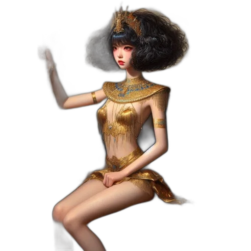 dress, staff, crown, mask transparent PNG cut-out