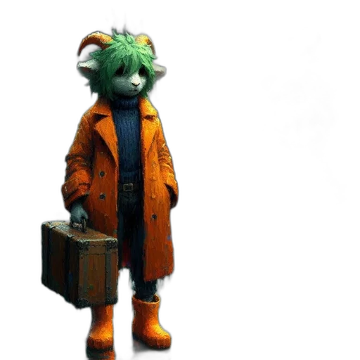 jacket, staff, animal, mask transparent PNG cut-out