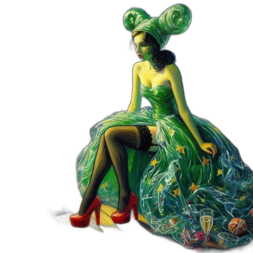 dress, crown, fantasy art, concept art transparent PNG cut-out