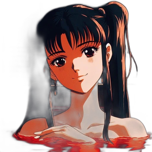 face, dress, anime, vaporwave transparent PNG cut-out