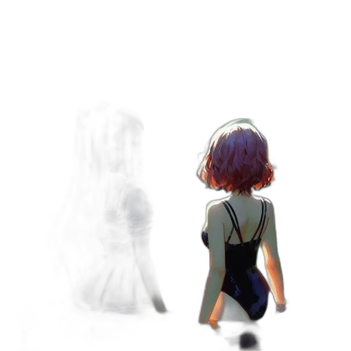 dress, robot, hair, creature transparent PNG cut-out