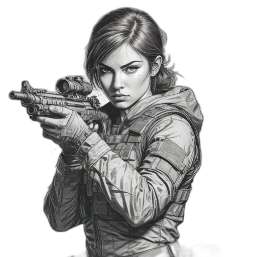 weapon, jacket, face, staff transparent PNG cut-out