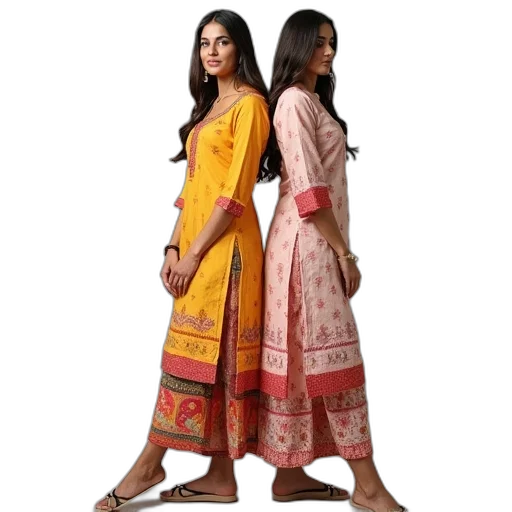 dress, red, colorful, golden transparent PNG cut-out
