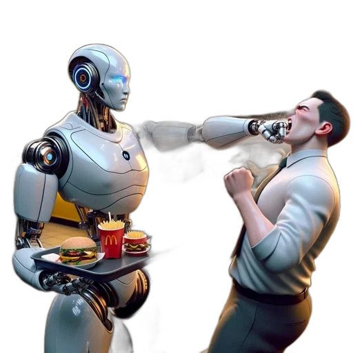 robot, concept art, cyberpunk, 3d render transparent PNG cut-out