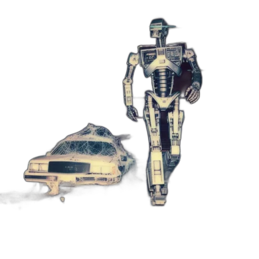 robot, weapon, concept art, pixel art transparent PNG cut-out