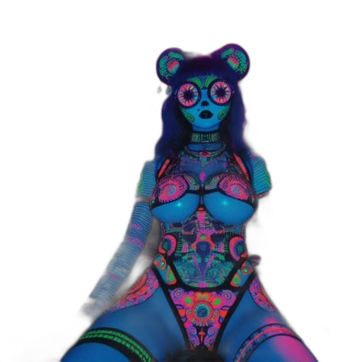 dress, creature, vaporwave, 3d render transparent PNG cut-out
