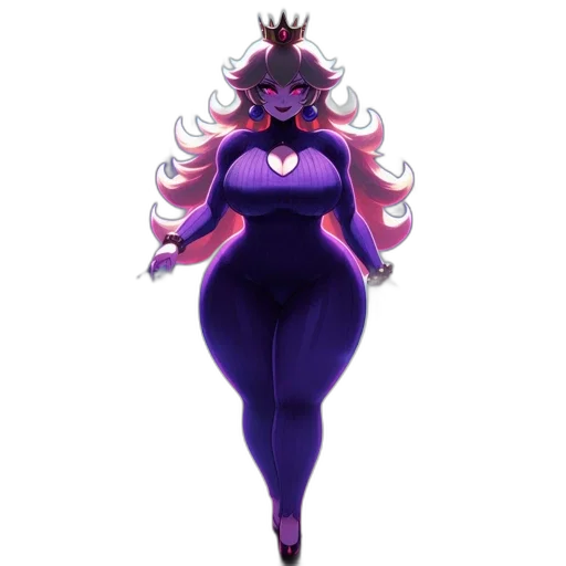 dress, crown, creature, staff transparent PNG cut-out