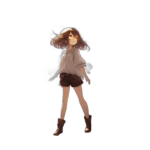 dress, creature, jacket, hair transparent PNG cut-out