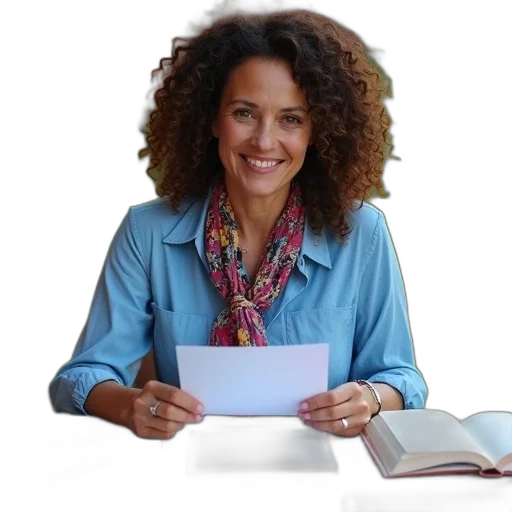 woman, curly, hair, sitting transparent PNG cut-out