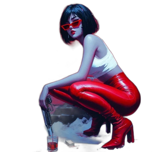 comic book art, concept art, cyberpunk, fantasy art transparent PNG cut-out