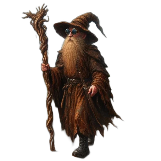 staff, hat, creature, dragon transparent PNG cut-out