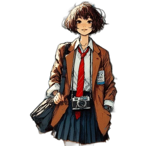 jacket, staff, weapon, dress transparent PNG cut-out