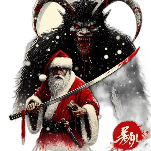fantasy art, concept art, comic book art, santa transparent PNG cut-out