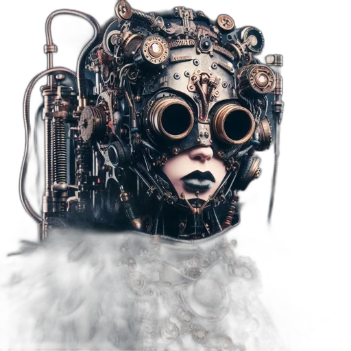 robot, mask, face, crown transparent PNG cut-out