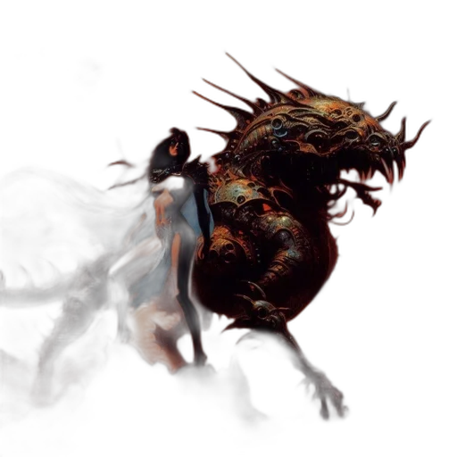 dragon, creature, mask, concept art transparent PNG cut-out