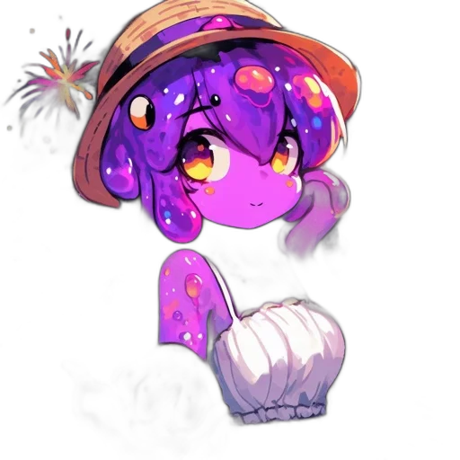hat, flower, umbrella, staff transparent PNG cut-out