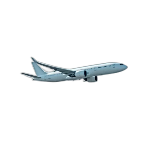 3d render, photorealistic, white, airplane transparent PNG cut-out
