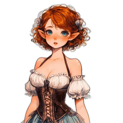 dress, fantasy art, watercolor, concept art transparent PNG cut-out