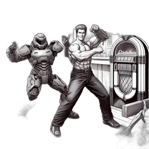 robot, furniture, weapon, comic book art transparent PNG cut-out