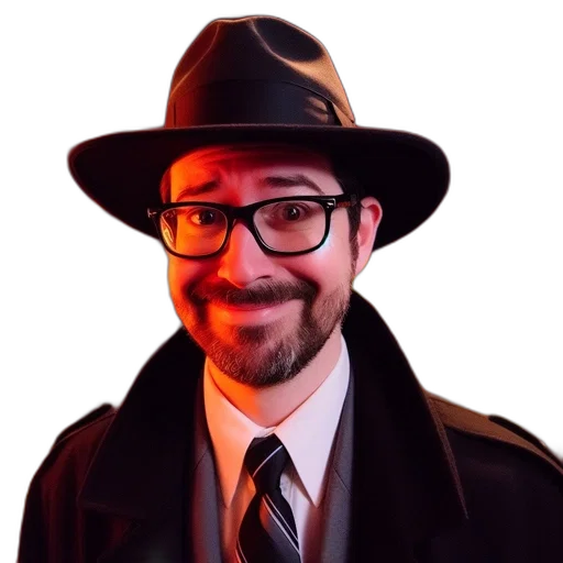 hat, jacket, staff, face transparent PNG cut-out