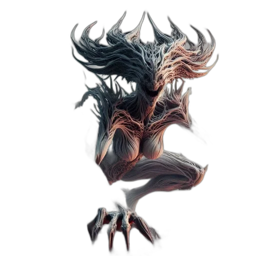 dragon, creature, mask, hair transparent PNG cut-out